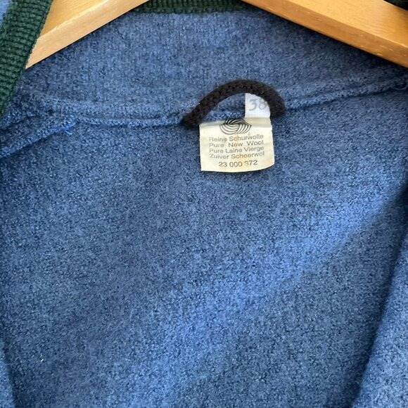 Reine Schurwolle Woman's Blue 100% Pure New Wool Winter Jacket/Sweater Sz 38 - Picture 8 of 8